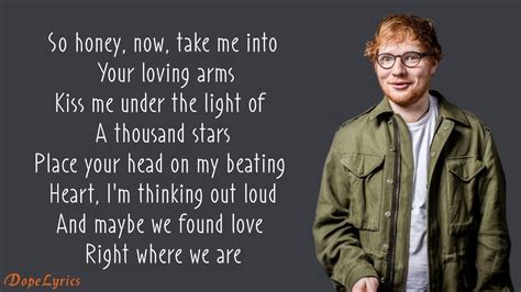 lyrics for thinking out loud by ed sheeran